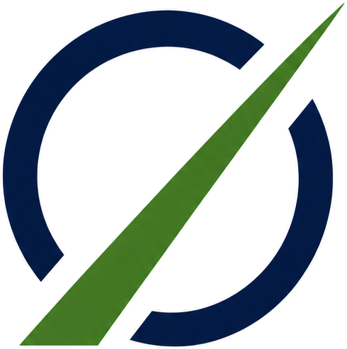The Forward Edge mark: a navy circle cut through by a rising green edge line